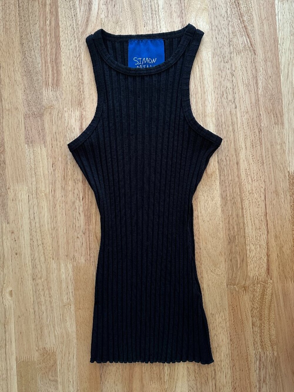 NEW Simon Miller Black Rib Tanktop, Super Stretchy, Thick + Fancy, Ribbed, XS